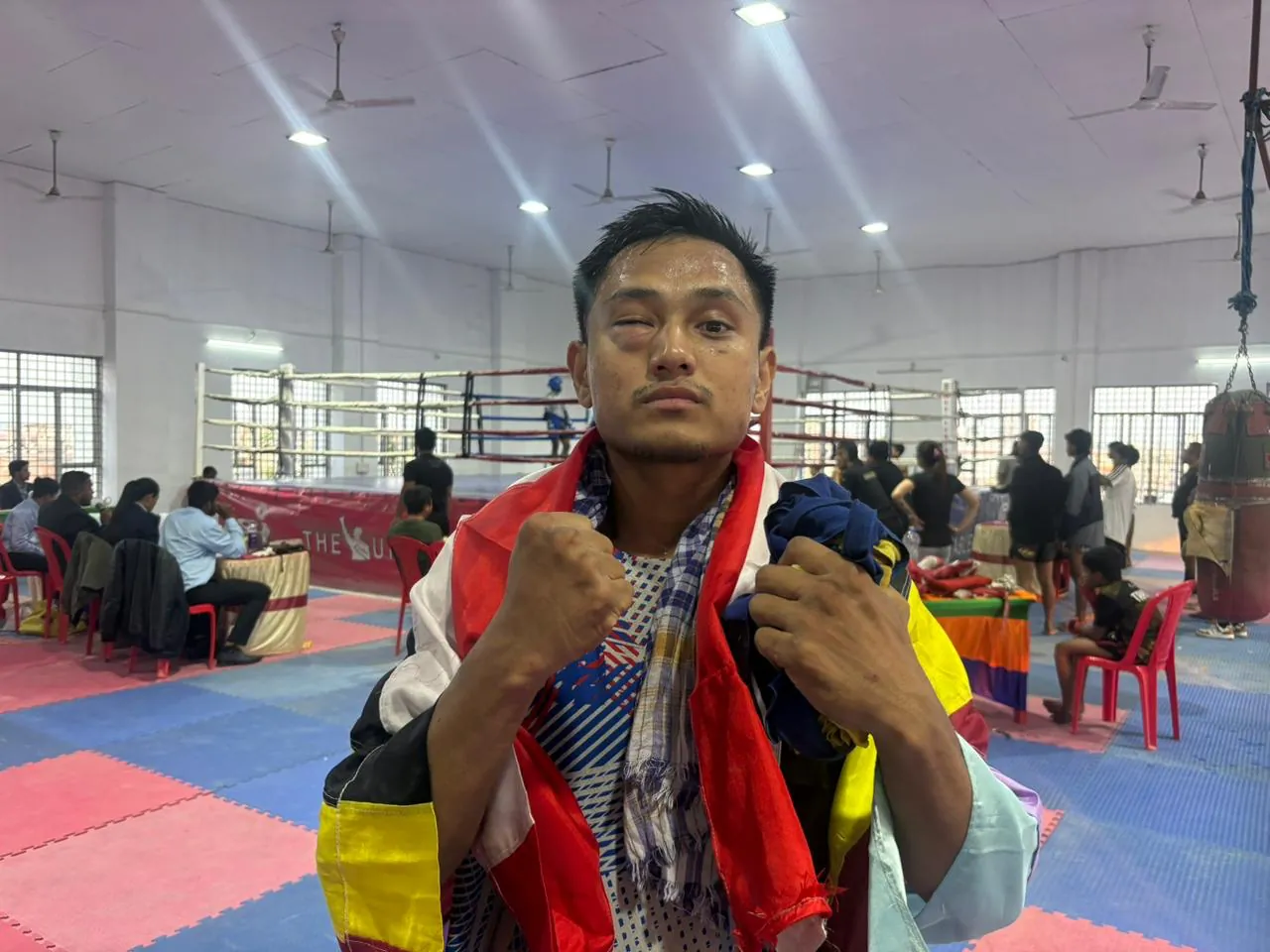 Kanglasha fighter at a fight night event